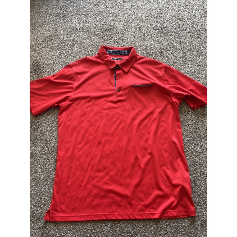 Mens Red Pebble Beach Short‎ Sleeve Dry Fit Shirt Size XL